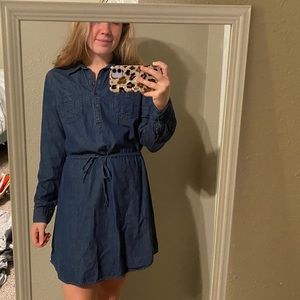 Denim button up dress
